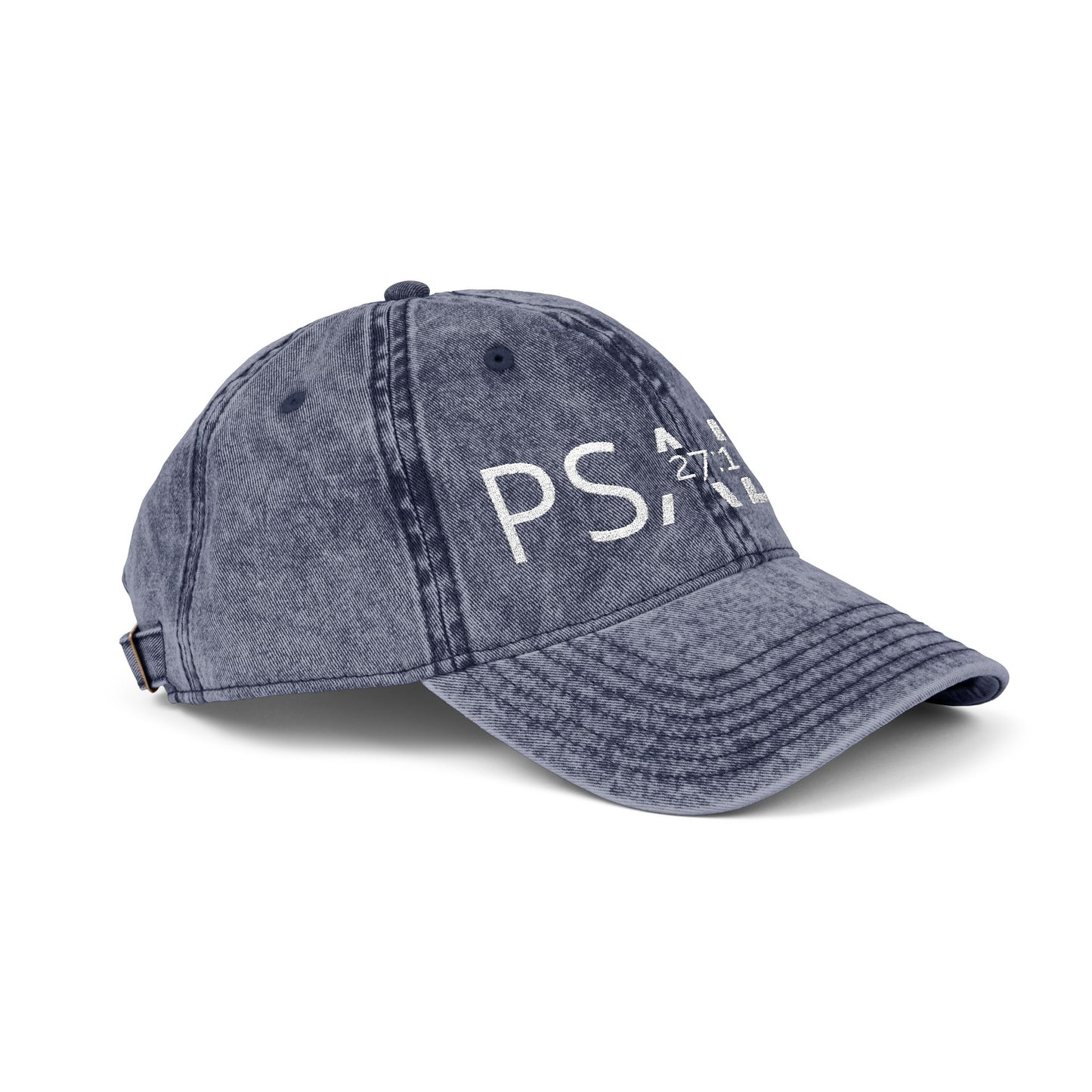 Embroidered 'PSALM' Vintage Wash Cap — Distressed Christian Baseball Hat