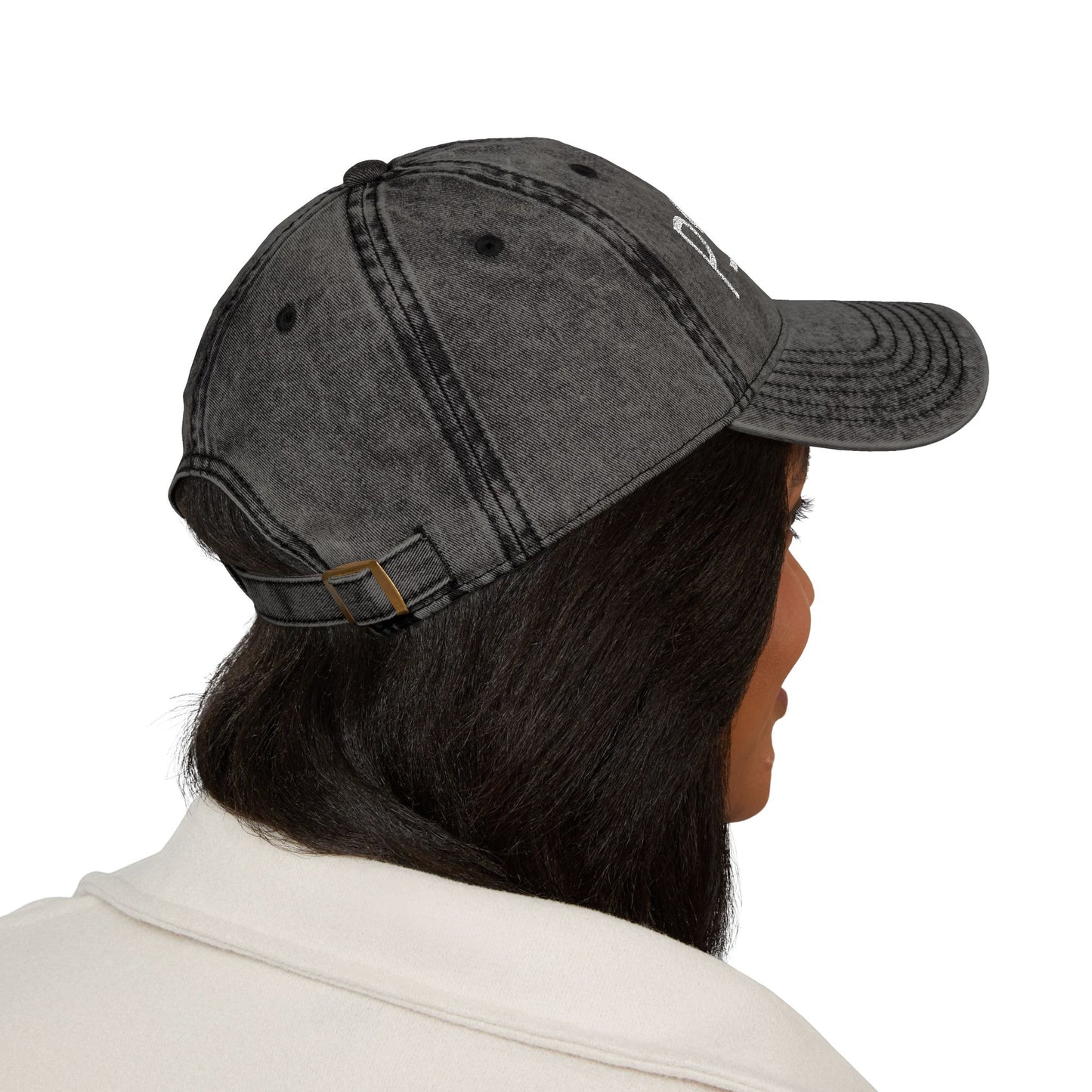 Embroidered 'PSALM' Vintage Wash Cap — Distressed Christian Baseball Hat
