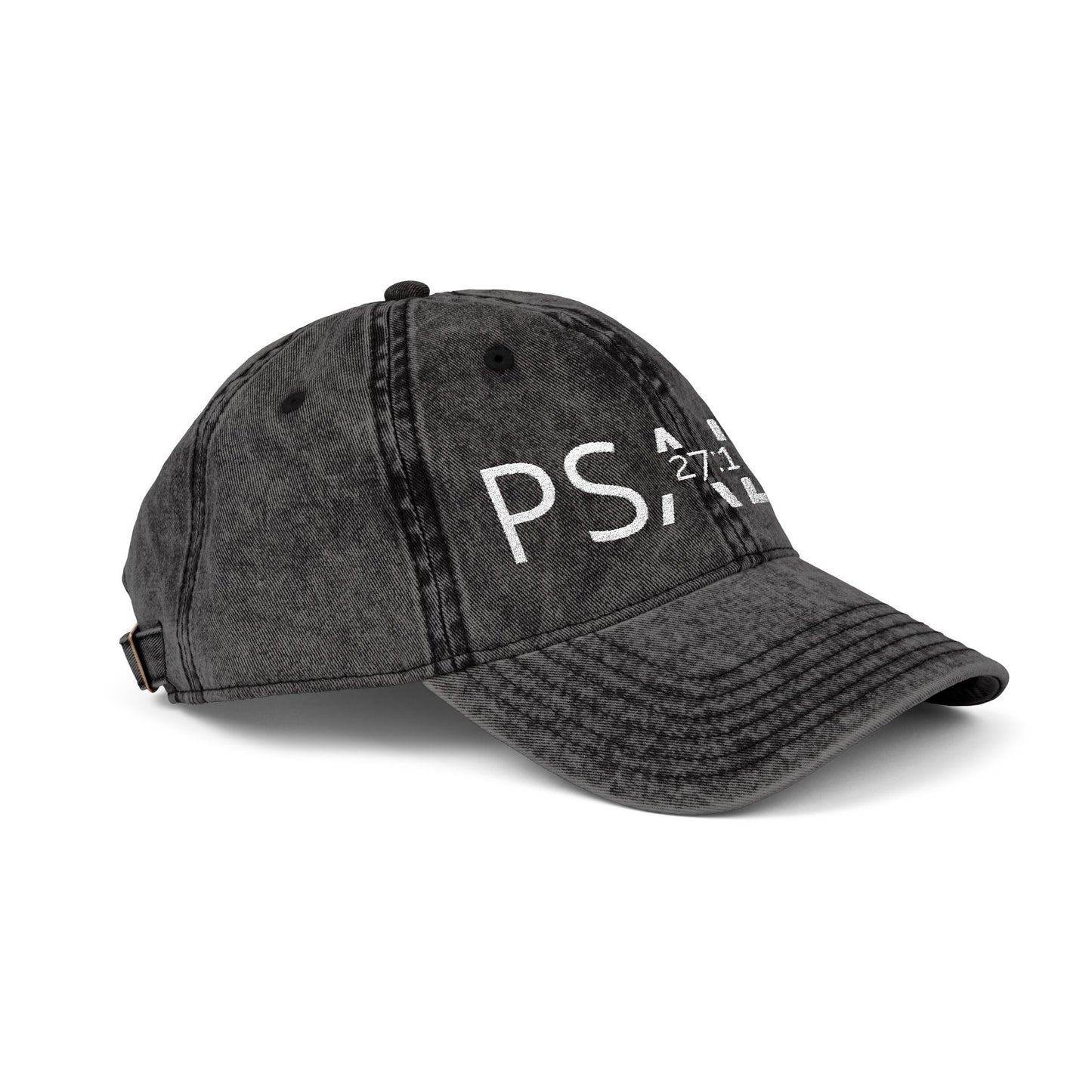 Embroidered 'PSALM' Vintage Wash Cap — Distressed Christian Baseball Hat