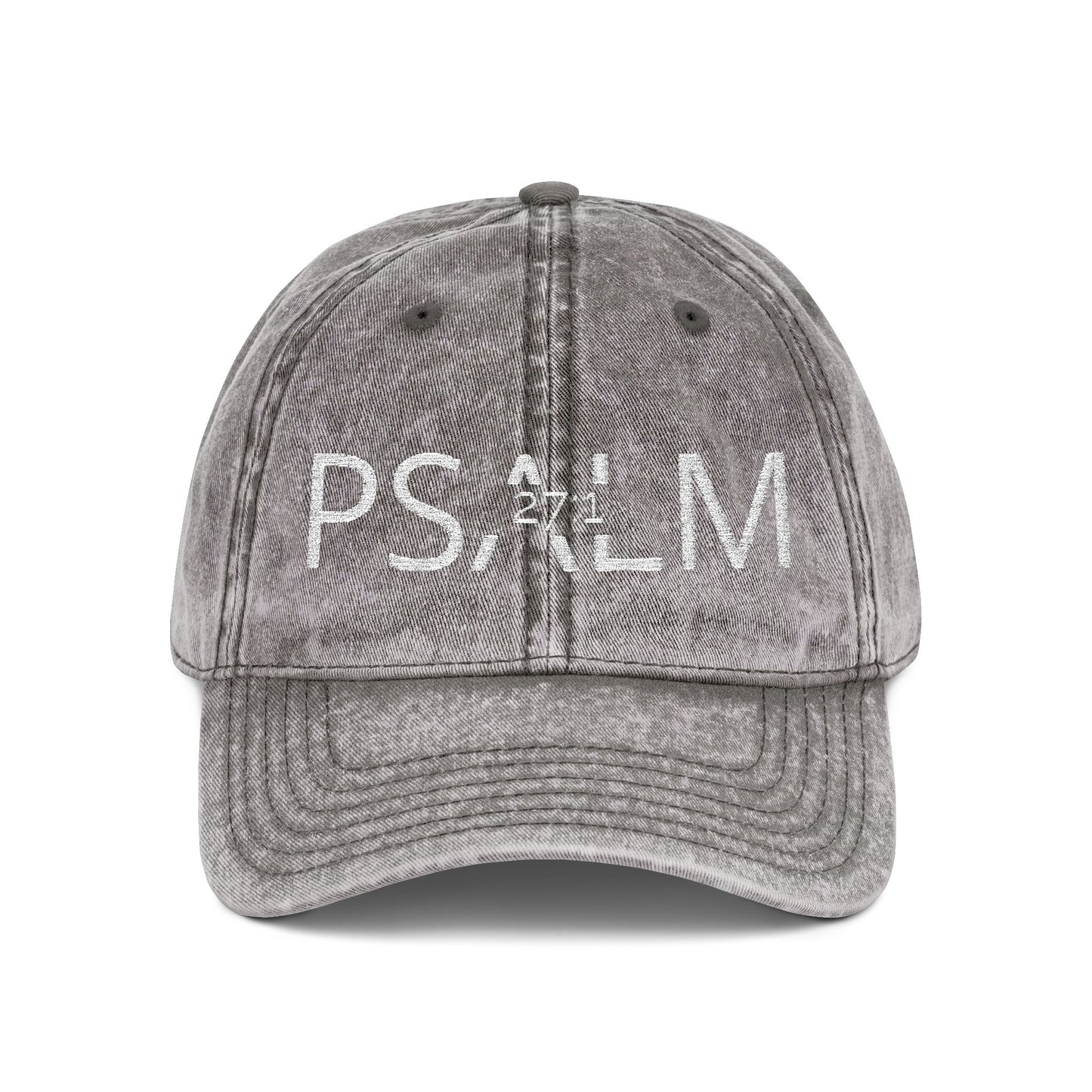 Embroidered 'PSALM' Vintage Wash Cap — Distressed Christian Baseball Hat
