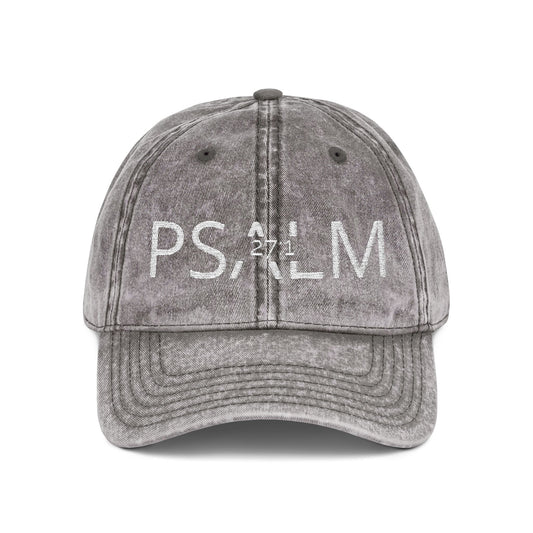Embroidered 'PSALM' Vintage Wash Cap — Distressed Christian Baseball Hat