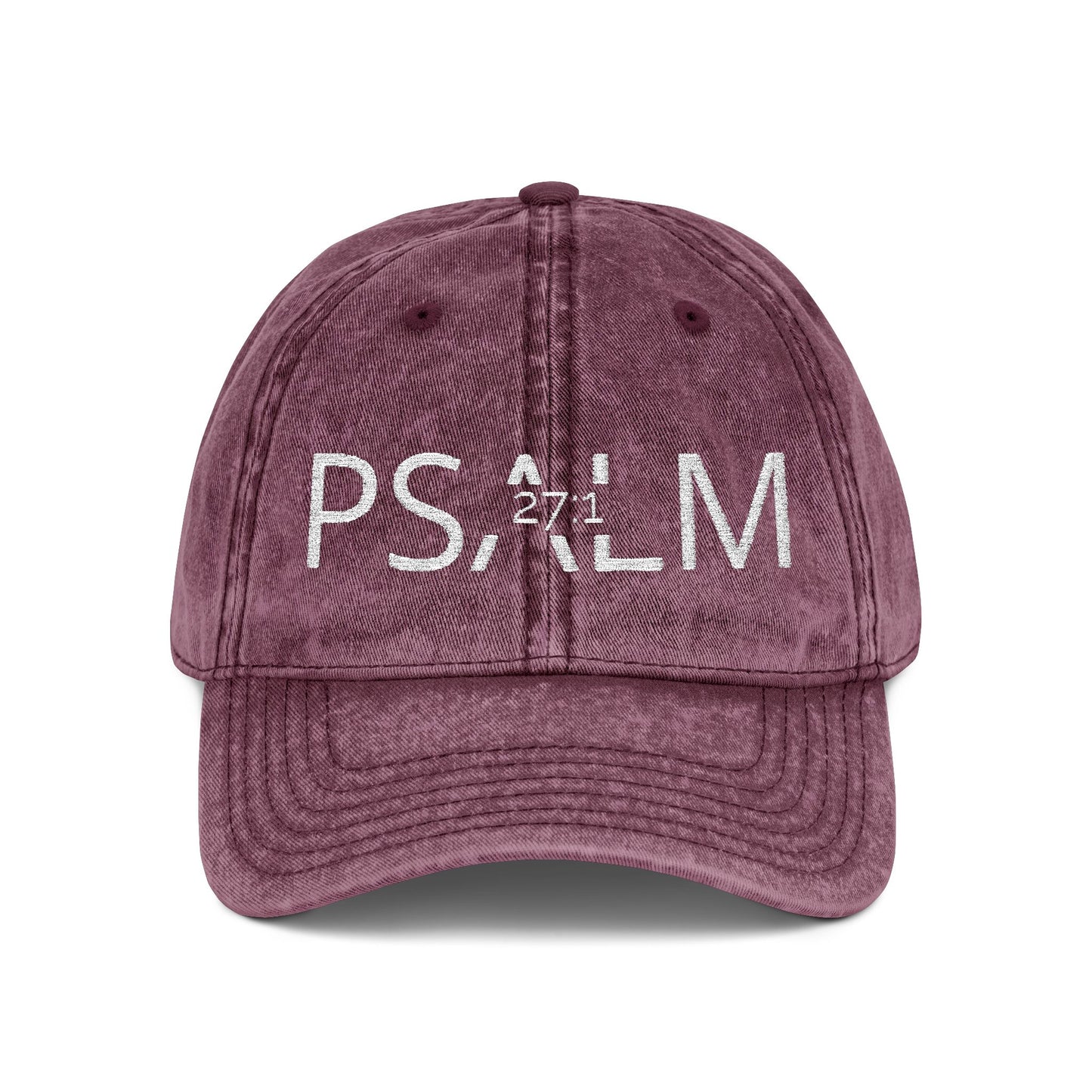 Embroidered 'PSALM' Vintage Wash Cap — Distressed Christian Baseball Hat