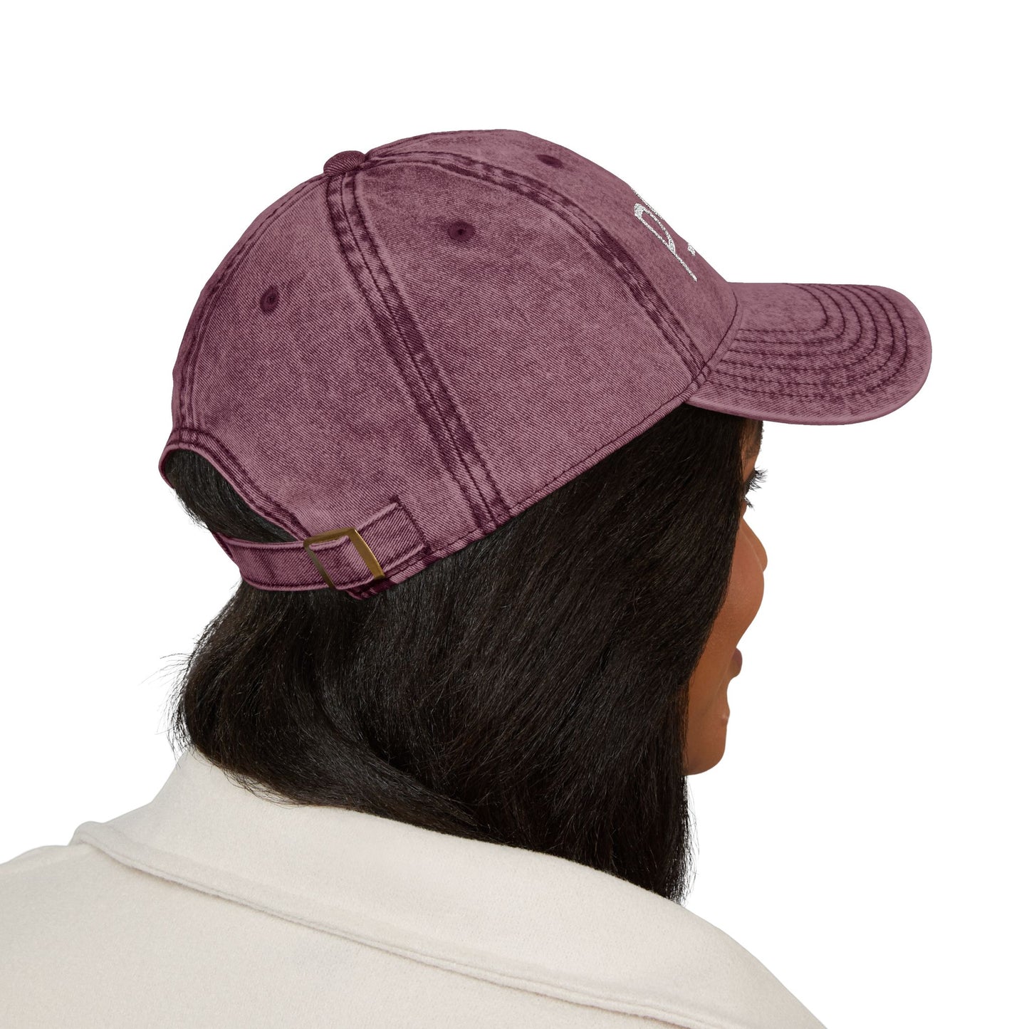 Embroidered 'PSALM' Vintage Wash Cap — Distressed Christian Baseball Hat