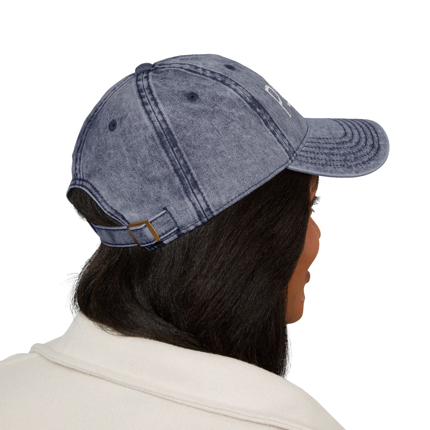 Embroidered 'PSALM' Vintage Wash Cap — Distressed Christian Baseball Hat
