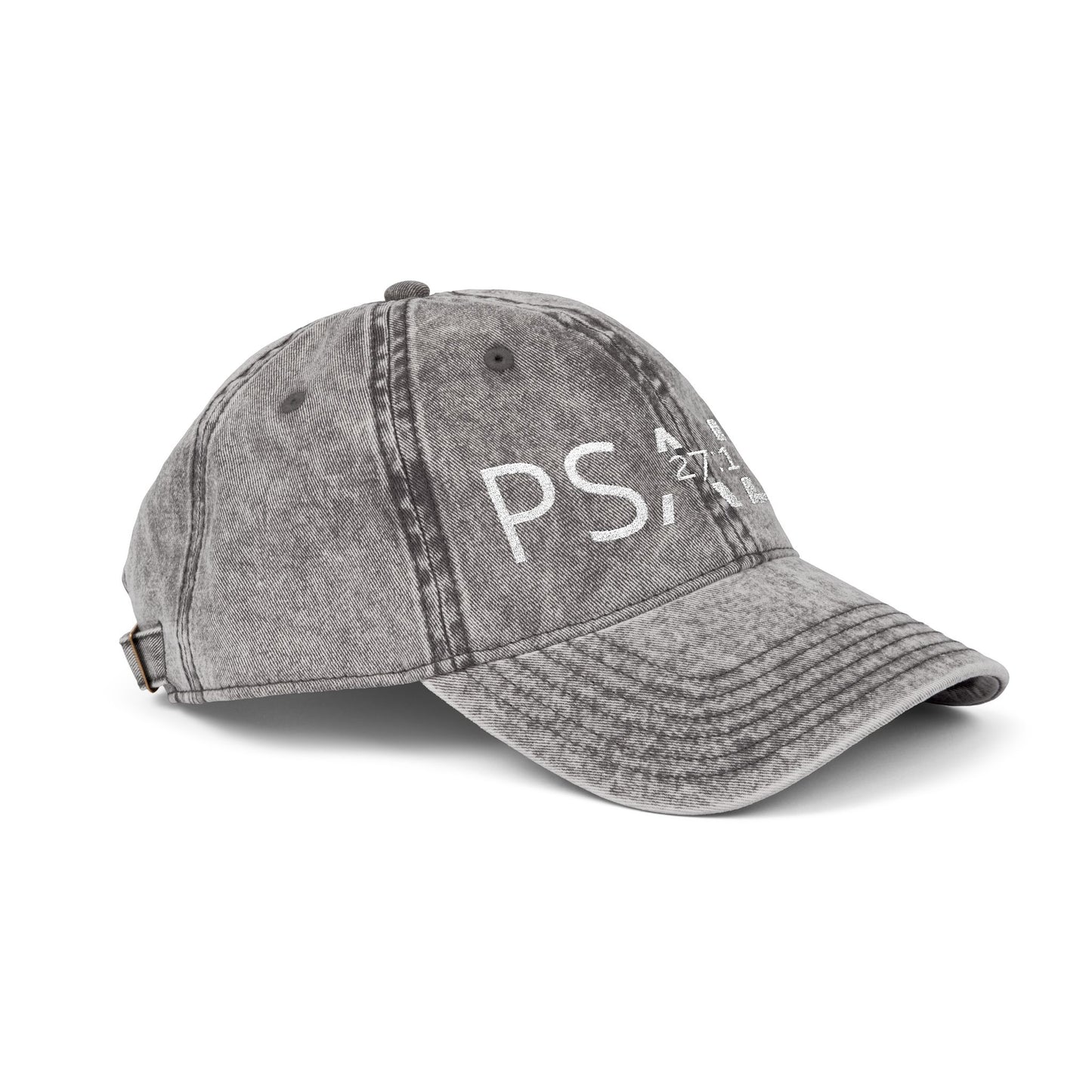 Embroidered 'PSALM' Vintage Wash Cap — Distressed Christian Baseball Hat