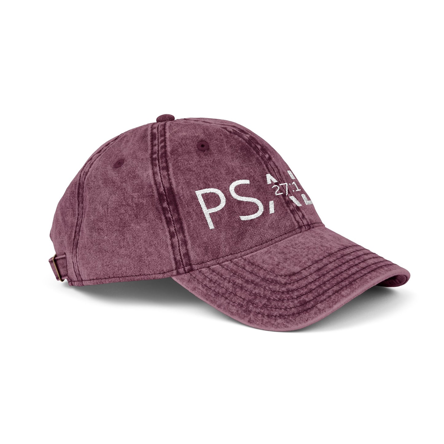 Embroidered 'PSALM' Vintage Wash Cap — Distressed Christian Baseball Hat